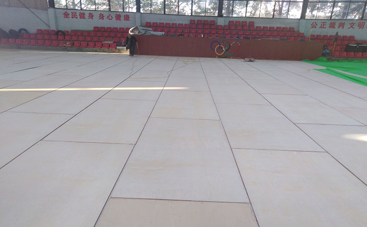 歐氏橡膠木籃球運動地板板式龍骨結構