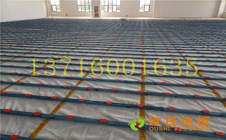 江蘇宿遷運河路學校體育館木地板案例-歐氏運動木地板廠家