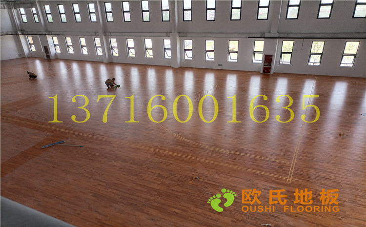 江蘇宿遷運河路學校體育館木地板案例-歐氏運動木地板廠家