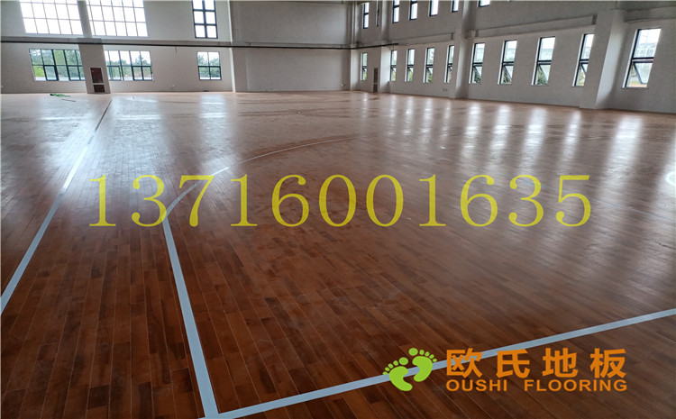 江蘇宿遷運河路學校體育館木地板案例-歐氏運動木地板廠家